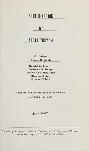 Area Handbook for North Vietnam