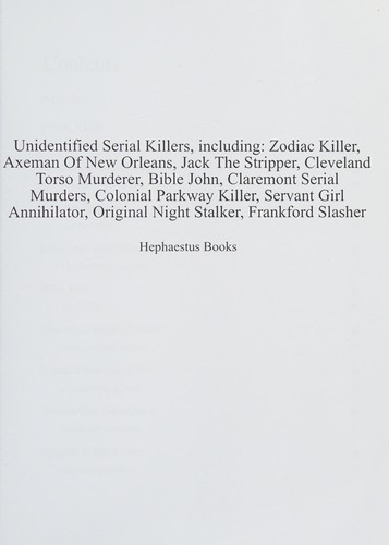 Articles on Unidentified Serial Killers, Including