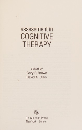 Assessment in Cognitive Therapy