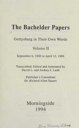 The Bachelder Papers Volume 2 (Volume 2)
