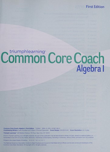 Common Core Coach Algebra I
