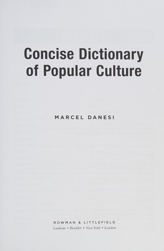 Concise Dictionary of Popular Culture