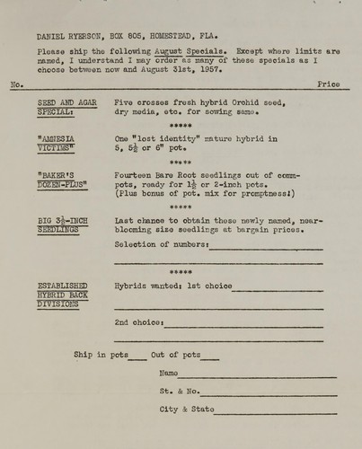 Ryerson August specials (1957), seed-seedlings-established back division