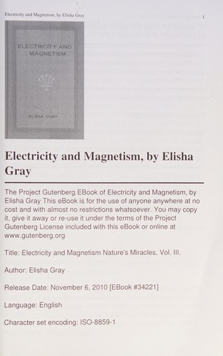 Electricity and Magnetism