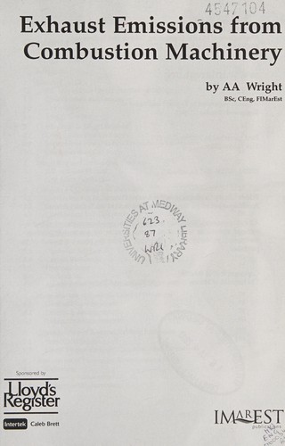 Exhaust Emissions from Combustion Machinery