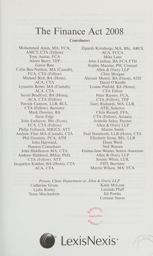Finance Act Handbook 2008