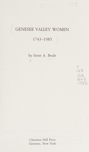 Genesee Valley women, 1743-1985