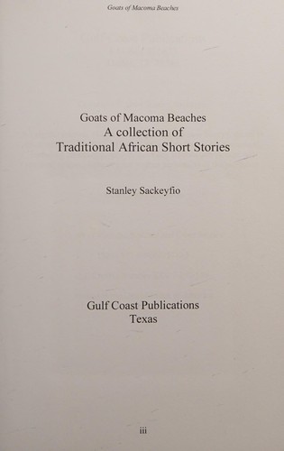 Goats of Macoma Beaches and Other Storieso