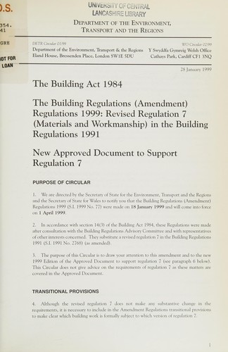 Housing Grants, Construction and Regeneration Act 1996: Part IV (Environment Circular: 1997/17)