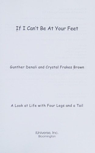 If I Can't Be at Your Feet