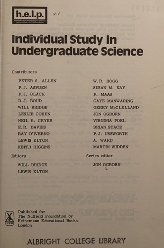 Individual study in undergraduate science