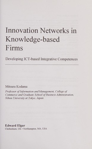 Innovation networks in knowledge-based firms