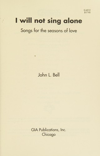 I Will Not Sing Alone