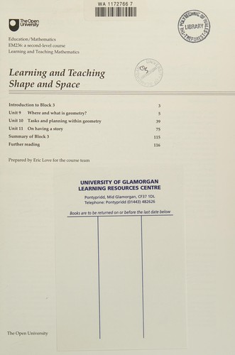 Learning and Teaching Shape and Space