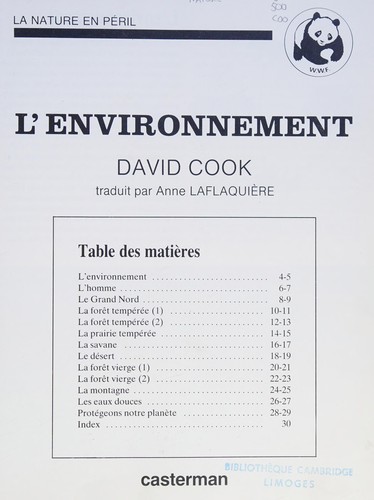 L'environnement