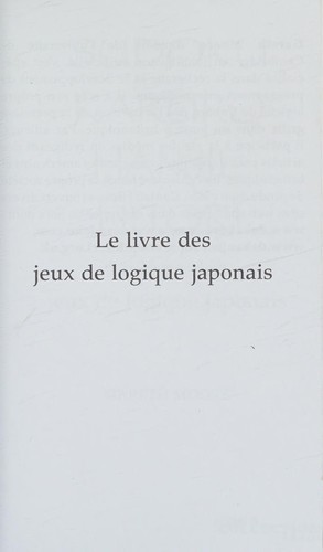 livre des jeux de logique japonais (Le)