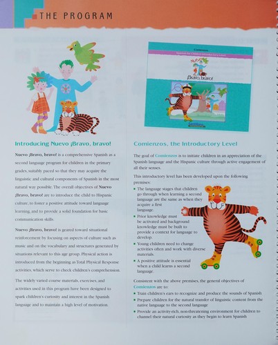Nuevo Bravo, bravo! Comienzo Teacher's Guide Spanish for Children Intro Level K