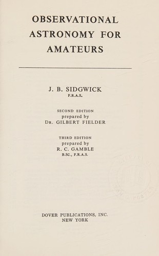 Observational Astronomy for Amateurs