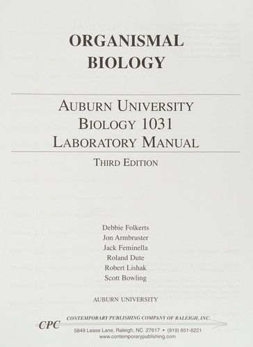 Organismal Biology / Bio 1031
