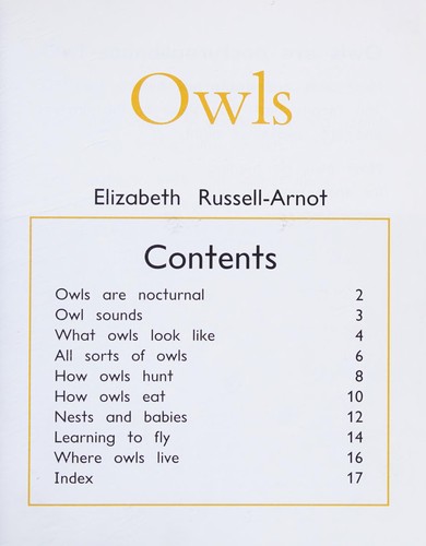 Owls PM Non Fiction Animal Facts Level 22 Nocturnal Animals Gold