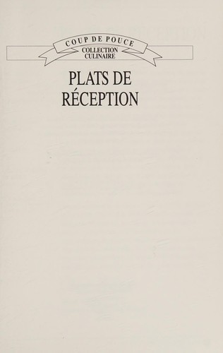 plats de reception, collection culinaire
