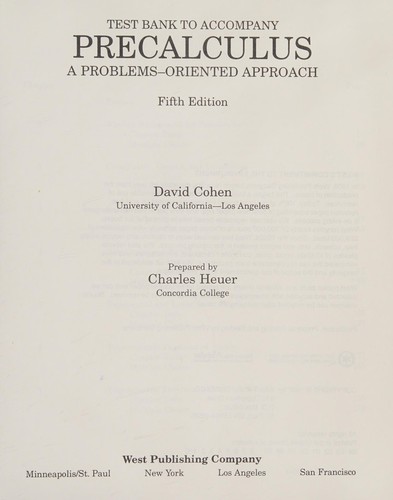 Printed Test Items for Precalculus