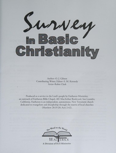 SURVEY IN BASIC CHRISTIANITY PB