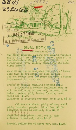 Our hardy primrose gardens are open to visitors May 1 to 15