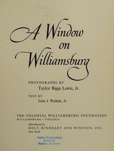A Window on Williamsburg