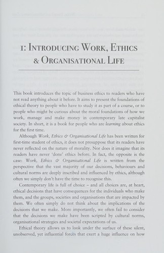 Work, Ethics & Organisational Life
