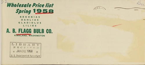 Wholesale price list, spring 1958