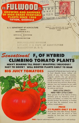 P.D. Fulwood Co., growers and shippers, high grade vegetable plants since 1909, Tifton, Georgia
