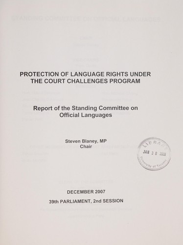 Protection of language rights under the Court Challenges Program