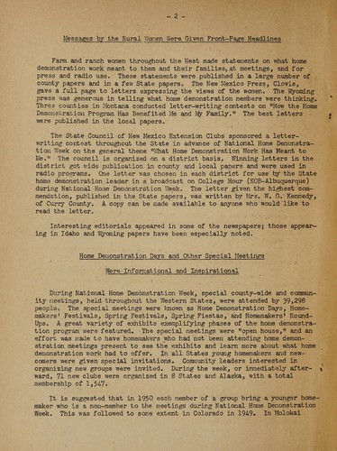 National Home Demonstration Week, 1949