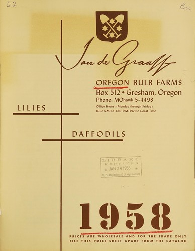 Jan de Graaff lilies, daffodils, 1958