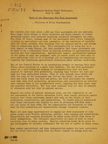 Extension Service staff conference, July 5, 1944