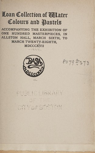 Loan collection of water colours and pastels