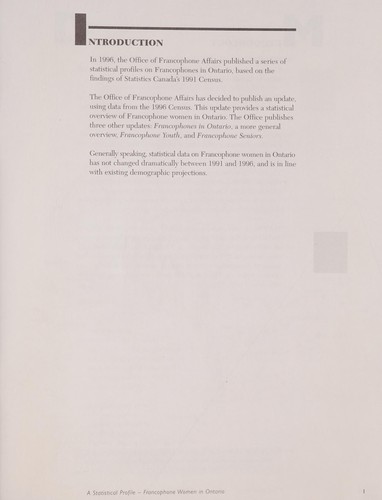 Francophone women in Ontario