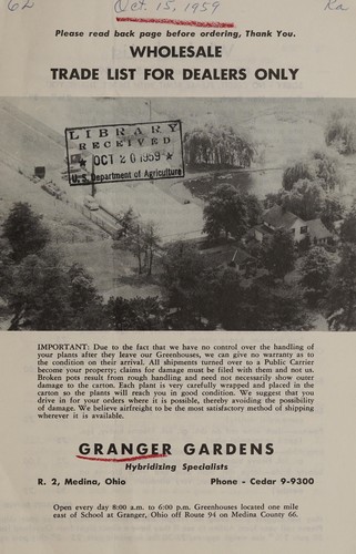 Wholesale trade list for dealers only