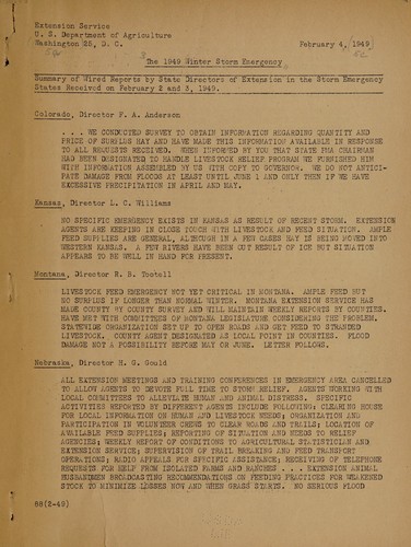 The 1949 winter storm emergency