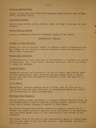 Report on cooperative extension work with magazines, June 1, 1944-March 1, 1945