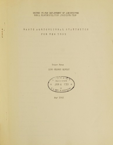 Basic agricultural statistics for New York, taken from 1950 Census report