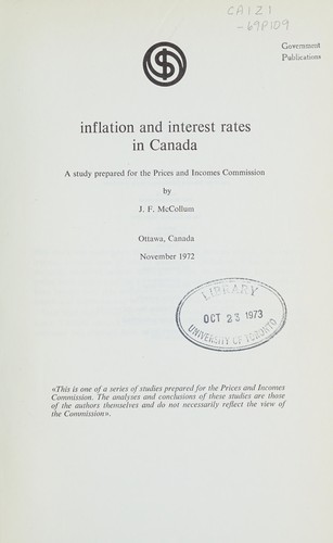 INFLATION AND INTEREST RATES IN CANADA