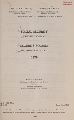 Social security, national programs.