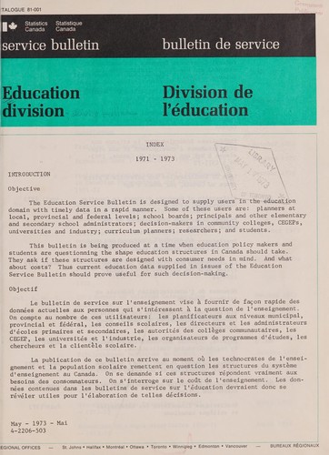 EDUCATION DIVISION SERVICE BULLETIN