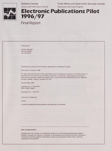 Electronic publications pilot, 1996/97