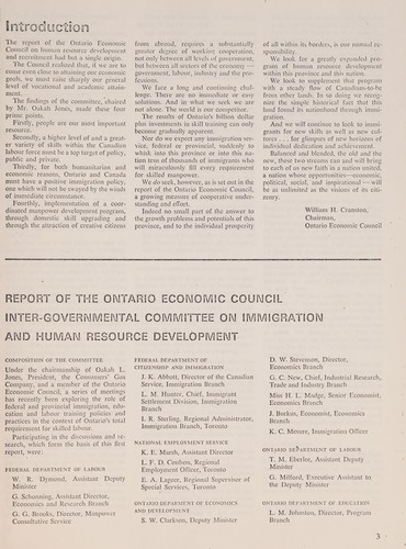 EDUCATION RETRAINING IMMIGRATION HUMAN RESOURCE DEVELOPMENT IN THE PROVINCE OF ONTARIO