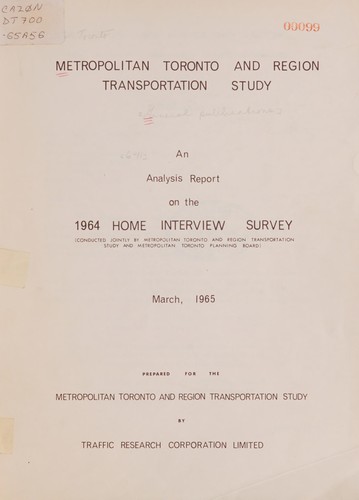 An analysis report on the 1964 home interview survey