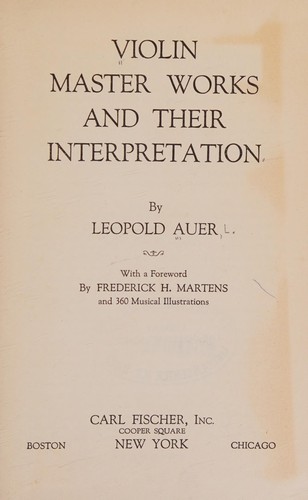 Violin master works and their interpretation