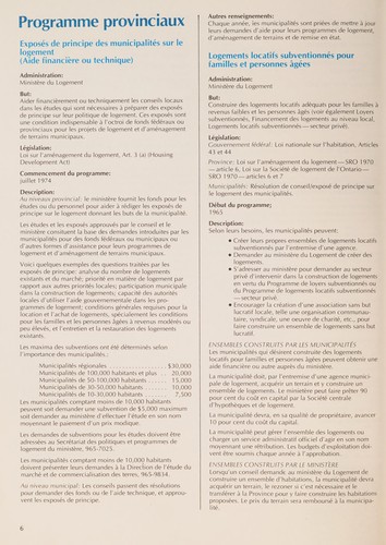 PROGRAMMES DE LOGEMENT EN ONTARIO 2.
